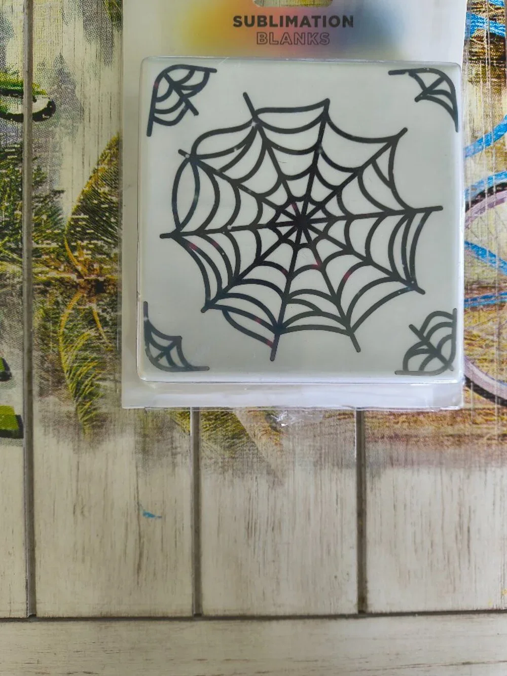 Handmade, set of 4 ceramic Halloween, Gothic themed Coaster set